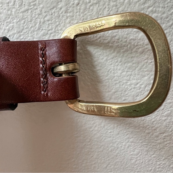 Vintage nautical leather sailing flags Essex, CT belt made in USA size 40 - Picture 5 of 6